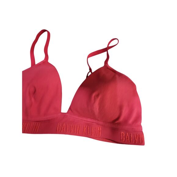 Calvin Klein Bra M Womens Red Wireless Padded Adjustable Straps - Picture 3 of 5